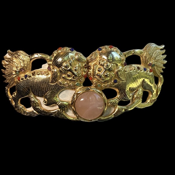 Vintage 1980’s Judith Lieber Foo Dogs Python & Gemstone Belt. (mc) - Picture 16 of 16